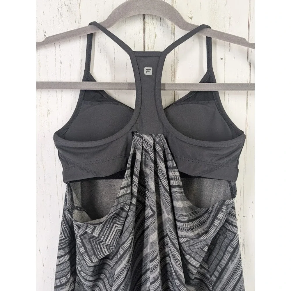 Fabletics Size Medium Gray Black‎ Norwalk Taos Print Active Tank Top - Picture 6 of 6